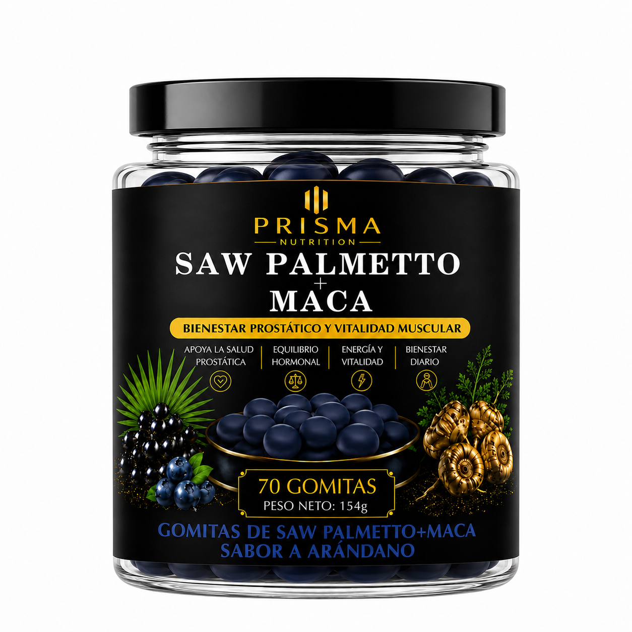 GOMITAS DE SAW PALMETTO+MACA PRIME 70UN - PRISMA NUTRITION